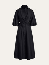 Twist Cut-Out Button Shirt Dress