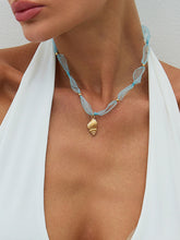 Tulle Beaded Conch Pendant Necklace