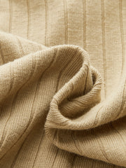 Ribbed Twist Front Long Sleeve Knit Top