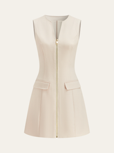 Pocketed Zip-Up Mini Dress