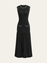 Pearl Trimmed Knit Midi Dress