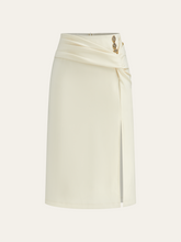 Metal Detail Slit Midi Skirt