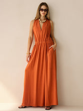 Cotton & Linen Halter Maxi Dress
