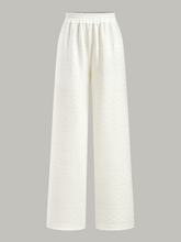 Textured Wide-Leg Pants with Elastic Waist