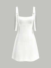 Bow-Strap Backless Mini Dress