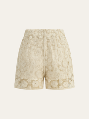 Floral Lace Sleeveless Shorts Set