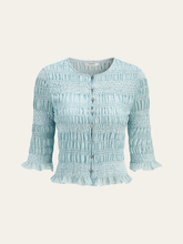 Ruched Ruffle Trim Blouse