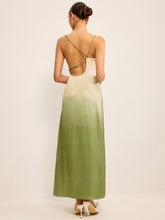 Gradient Asymmetrical Strap Maxi Dress