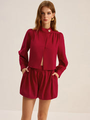 Mid-Waist Puff Shorts