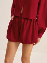 Mid-Waist Puff Shorts