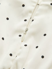 Polka Dot Panel Mock Neck Top