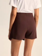 Mid Waist Asymmetric Wrap Shorts