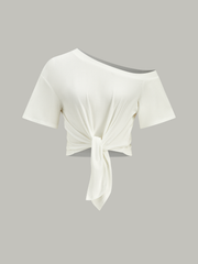 One-Shoulder Knotted Top