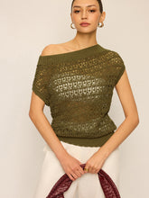 Crochet Knit Off-Shoulder Top