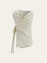 Striped Asymmetric Tie-Side Top