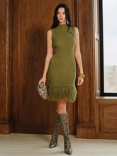 Fringe Hem Sleeveless Knit Dress