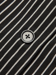 Cotton-Blend Striped Belted Longline Vest