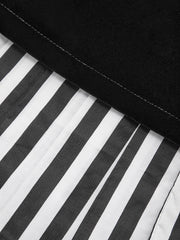 Asymmetric Contrast Striped Hem Mini Skirt