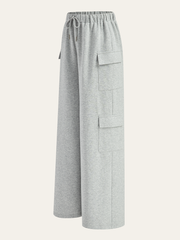 Drawstring Waist Wide Leg Cargo Pants