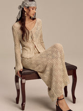 Tencel Flared Sleeve Knit Skirt Set