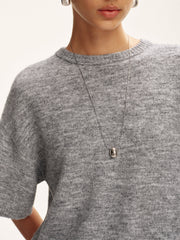 Wool-Blend Short Sleeve Sweater