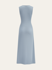 Waist-Twist Metal Buckle Maxi Dress
