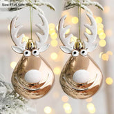 2pcs Elk Christmas Balls Ornaments Xmas Tree Hanging Bauble Pendant Christmas Decorations for Home New Year Party Navidad