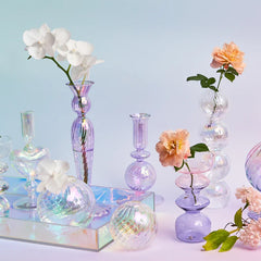 1pc Floriddle Glass Vases Nordic Candlestick Wedding Decoration Christmas Decoration Candle Stick Holder Home Decor Flower Vase