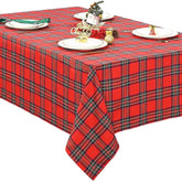 Christmas Plaid tablecloth Rectangular Red Checkered Xmas Table Cover Vintage Dining Table Cloth For Home Living Room Decoration
