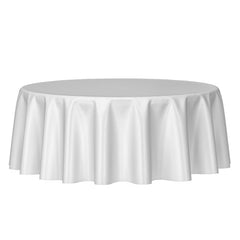 Round Tablecloths 1pcs White No Stitching Fabric Elegant Solid Table Cloth for Christmas Birthday Wedding Party Hotel Decoration