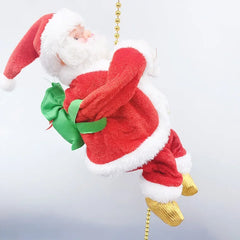 Electric Santa Claus Climbing Rope Ladder With Music Cute Santa Claus Toy For Christmas Tree Home Decor New Year Gifts Ornaments