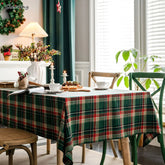Christmas Tablecloth Dyed Green Plaid Holiday Village Home Textile New Year Rectangular Tablecloths Dining Table Cover