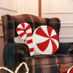 3D Christmas Candy Candy Pillow Cartoon Handmade Candy Plush Pillow Exquisite Sofa Couch Cushions Home Living Room Decor