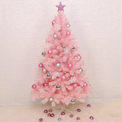 Artificial Pink Christmas Tree with Metal Stand, PVC Encryption Xmas Tree, Party Decoration, Home and Office