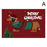 Cute Dachshund Doormats Christmas Doormat Natural Coir Fibers Vinyl Backing Winter Welcome Mat for Any Entrance Home Decor