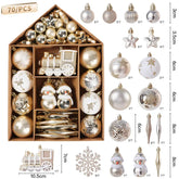 70Pcs/box Christmas Tree Ball Ornaments Snowflake Snowman Star Hanging Pendants Noel Navidad Home Decoration New Year Gift