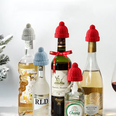 Christmas Hat Shaped Silicone Wine Bottle Stopper Cap Beer Champagne Bottle Plug Sealed Stopper Home Decorative Bar Tools