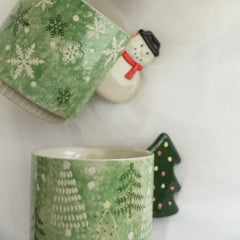 Christmas Hand-painted Gingerbread Man Ceramic Mug Coffee Mug Mugs Coffee Cups