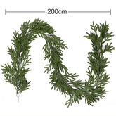 180CM Artificial Plants Christmas Garland Wreath Xmas Home Party Wedding Decoration Pine Tree Rattan Hanging Ornament For Kids