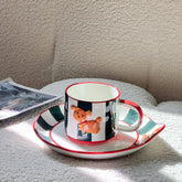 Mug Designer hand-painted birthday dog ceramic coffee mug set High appearance level cup Christmas gift birthday