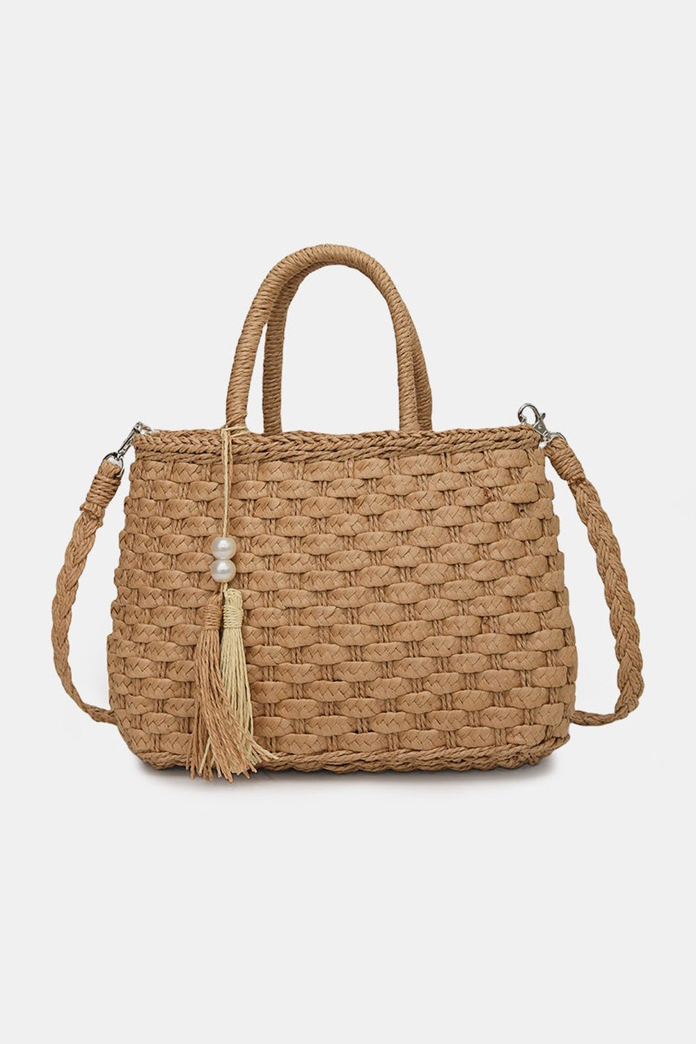 Braided Strap Paper Weave Shoulder Bag