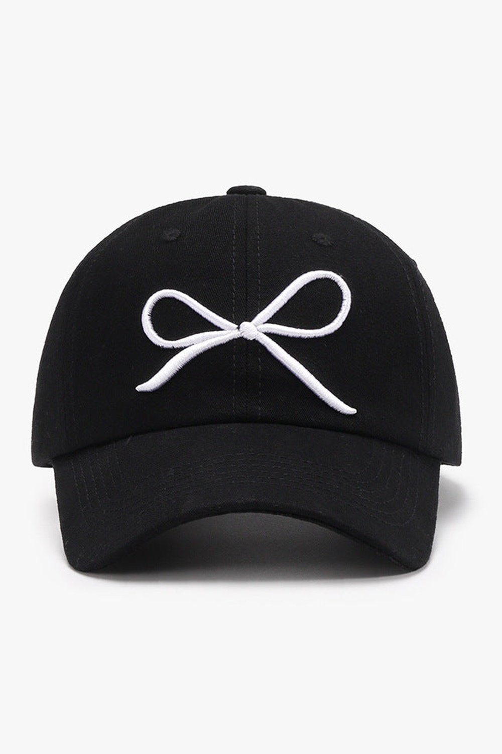 Bow Embroidered Cotton Baseball Cap