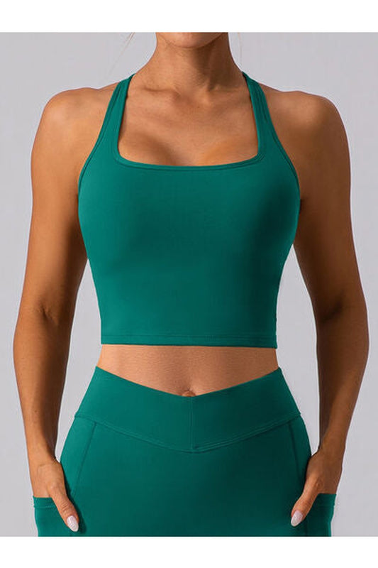 Square Neck Racerback Cropped Tank