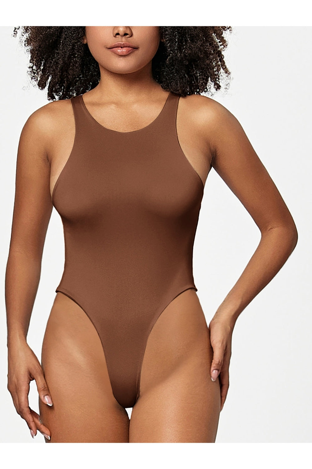 Full Size Round Neck Wide Strap Bodysuit