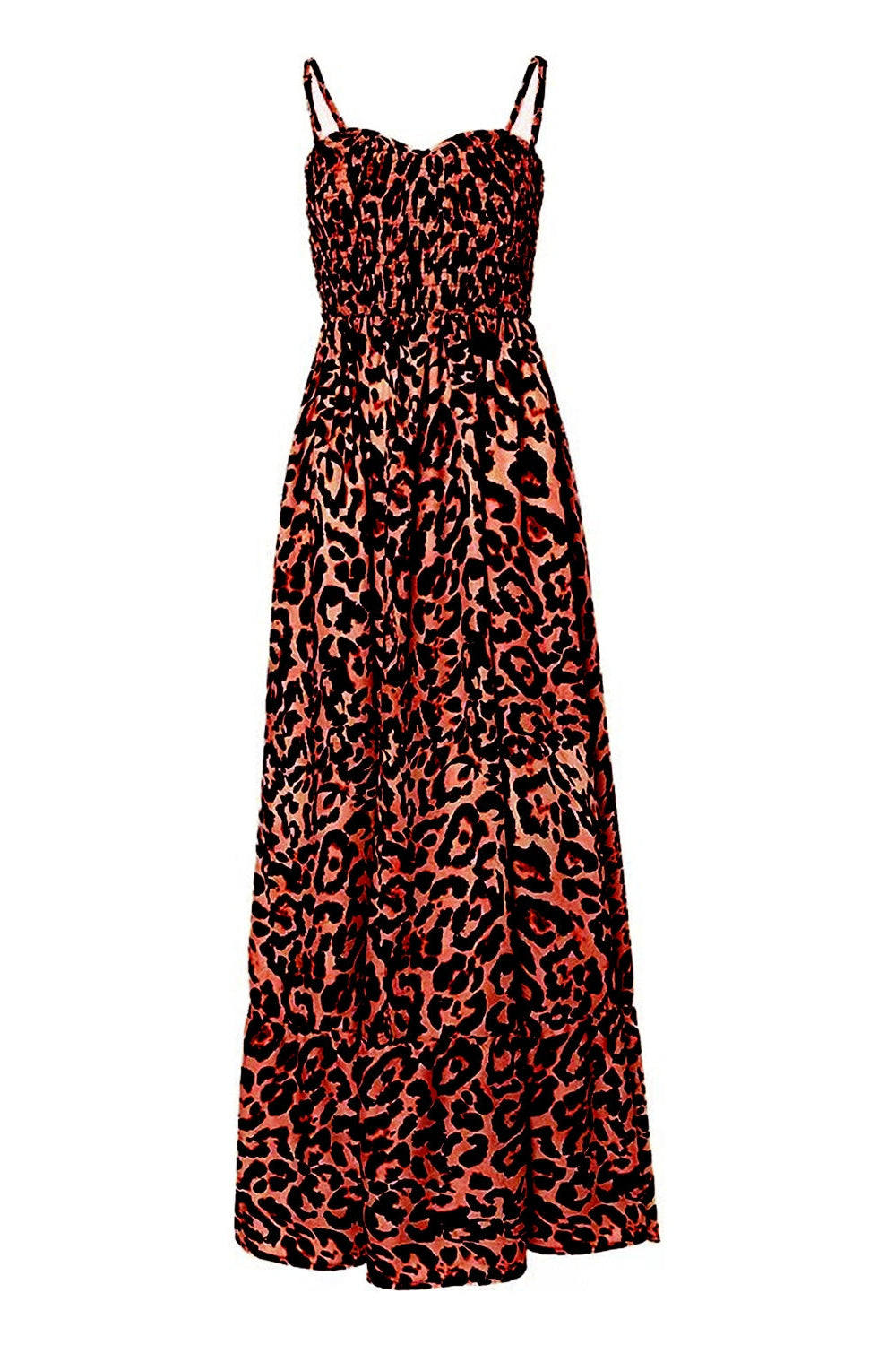 Leopard Sweetheart Neck Cami Dress