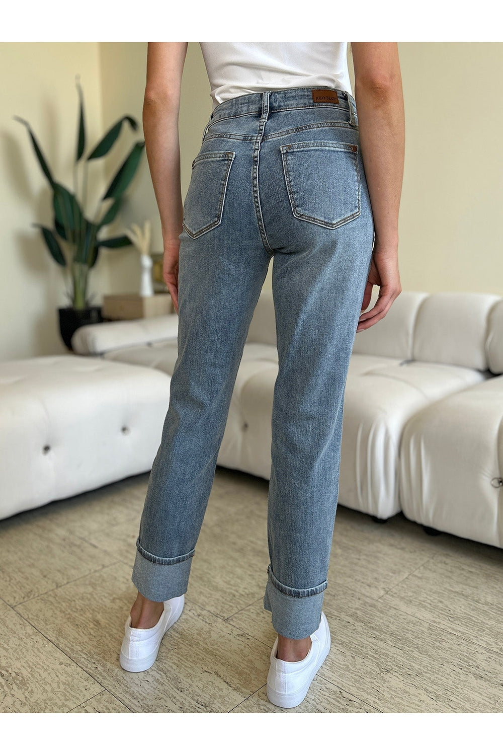 Judy Blue Full Size High Waist Cuff Hem Skinny Jeans