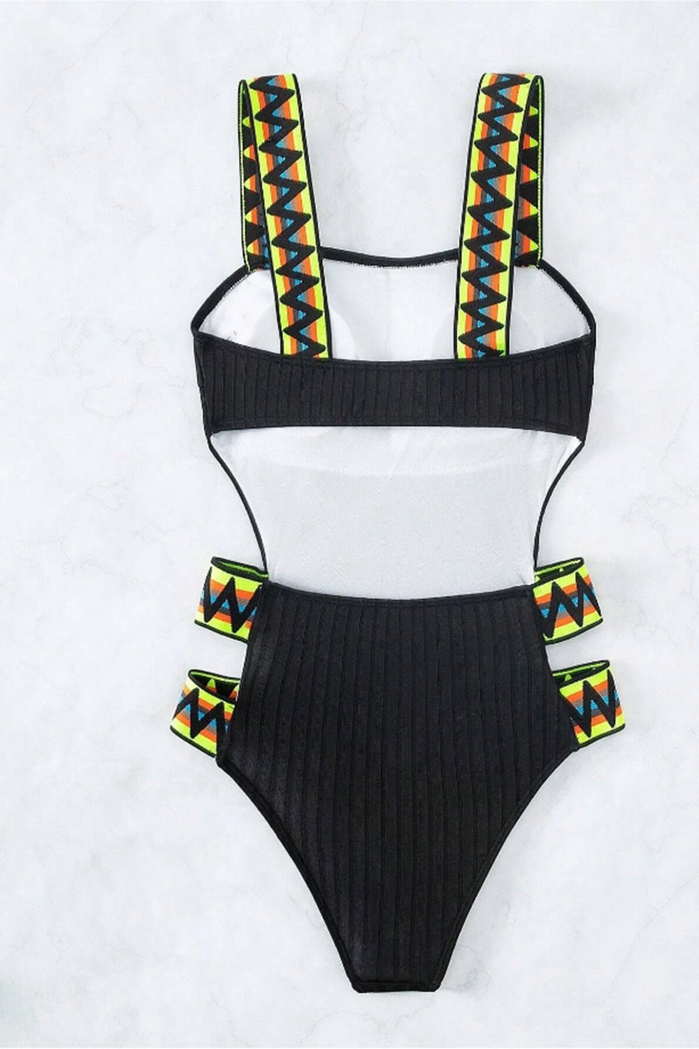 Cutout Wide Strap One-Piece Swimwear