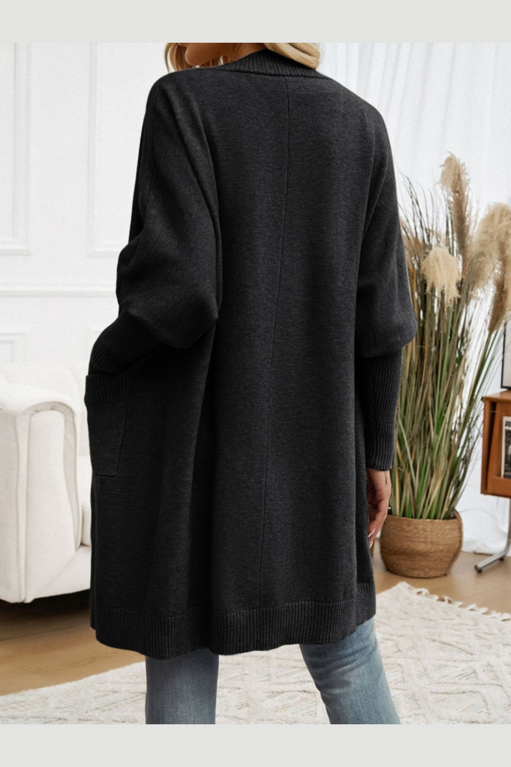 Devine Open Front Long Sleeve Cardigan