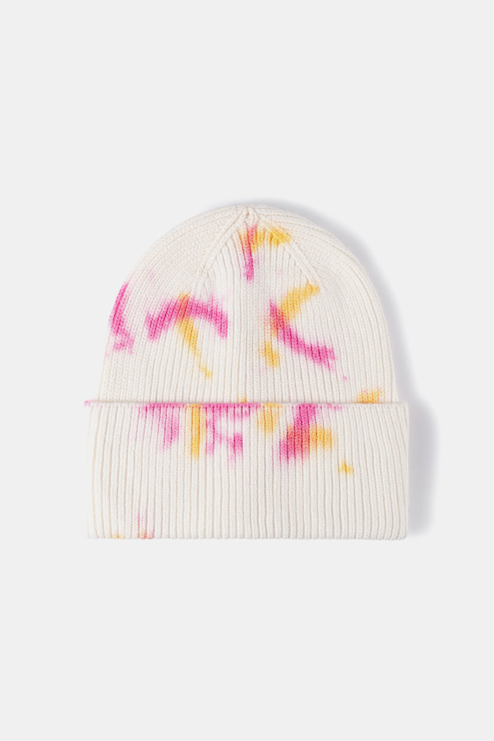 Tie-Dye Cuffed Rib-Knit Beanie Hat