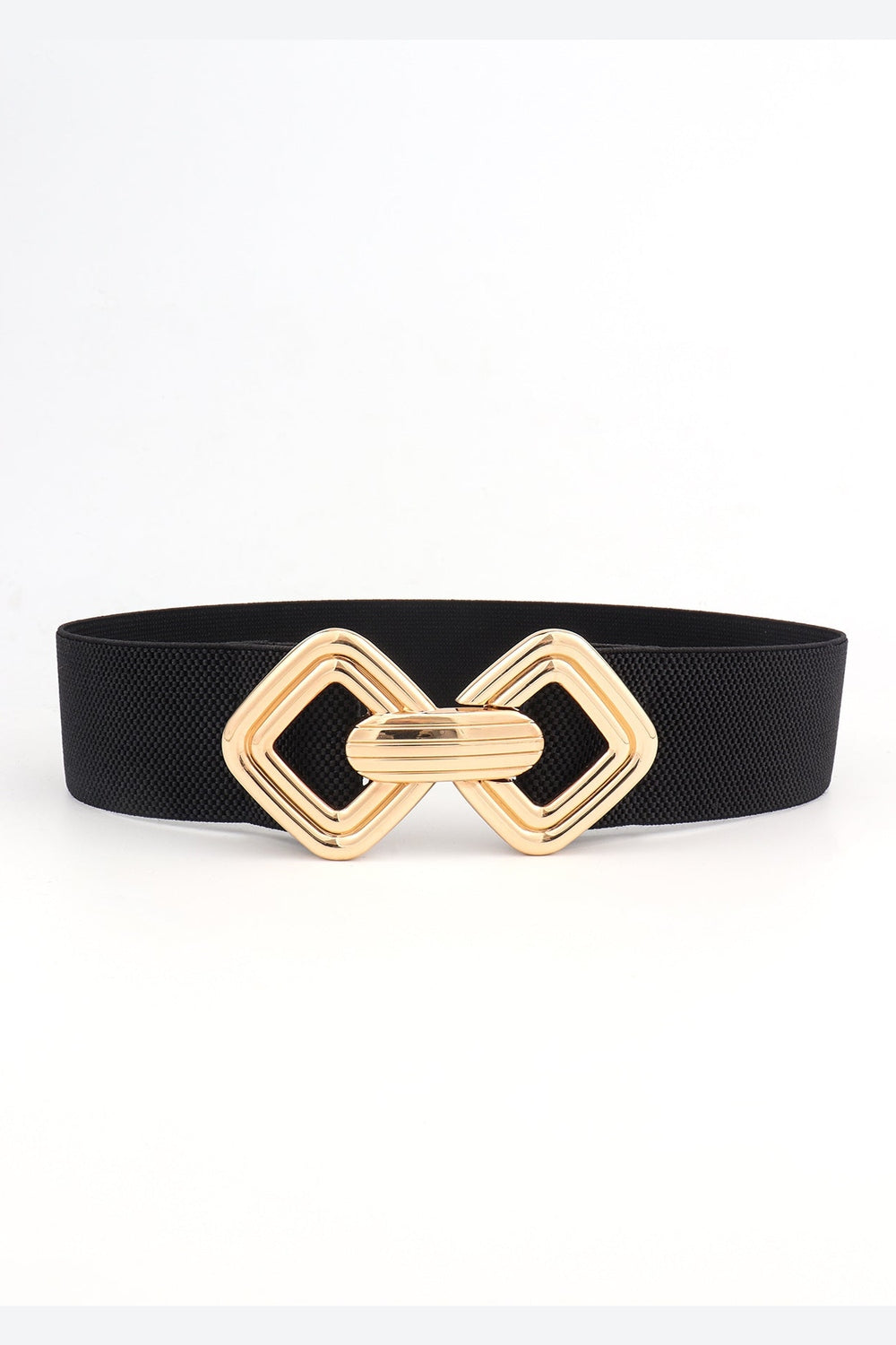 Geometric Buckle Elastic Wide Belt